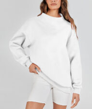 Women's Slit Mock Neck Oversized Sweatshirt (Buy 2 Free Shipping) - Image 12