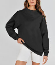Women's Slit Mock Neck Oversized Sweatshirt (Buy 2 Free Shipping) - Image 15