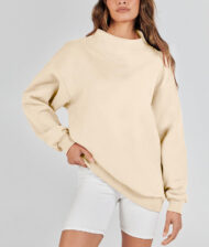 Women's Slit Mock Neck Oversized Sweatshirt (Buy 2 Free Shipping) - Image 6