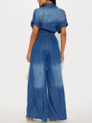 Women's Tie-Waist Wide-Leg Denim Jumpsuit (Buy 2 Free Shipping) - Image 8