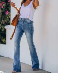 High-rise Stretch Flared Jeans - Image 3