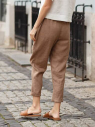 Linen-cotton Women's Large Size Loose Pants - Image 6