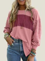 Women's Cute Color Block Long Sleeve Casual Top (Buy 2 Free Shipping) - Image 4