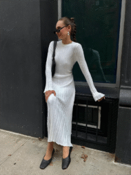 Fall New Sleeved Knit Midi Dress (Buy 2 Free Shipping) - Image 7