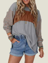 Women's Cute Color Block Long Sleeve Casual Top (Buy 2 Free Shipping) - Image 9