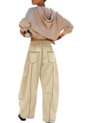 Women's High Waisted Drawstring Wide Leg Baggy Barrel Pants (Buy 2 Free Shipping) - Image 6