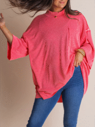 Oversize High Neck Urban Ribbed Tunic (Buy 2 Free Shipping) - Image 2