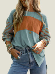 Women's Cute Color Block Long Sleeve Casual Top (Buy 2 Free Shipping) - Image 2