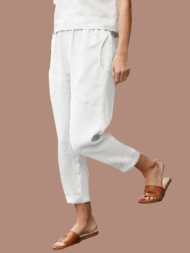 Linen-cotton Women's Large Size Loose Pants - Image 2