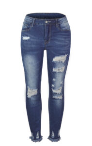 Washed Frayed Fringed Jeans - Image 9