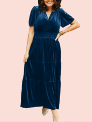Women's Velvet Tiered Maxi Dress (Buy 2 Free Shipping)