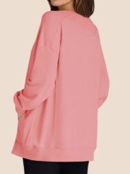 Women's High Low Side Slit Pullover Sweatshirt With Pockets (Buy 2 Free Shipping) - Image 2