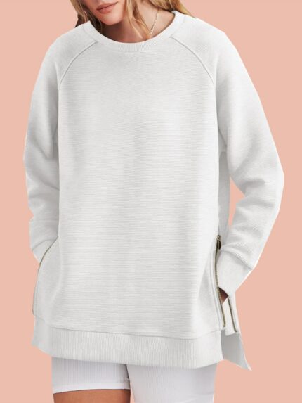 Women's Side Zipper Oversized Sweatshirt (Buy 2 Free Shipping)