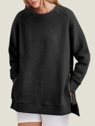 Women's Side Zipper Oversized Sweatshirt (Buy 2 Free Shipping) - Image 2
