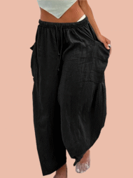 Women‘s Casual Linen Blend Palazzo Pants (Buy 2 Free Shipping) - Image 2