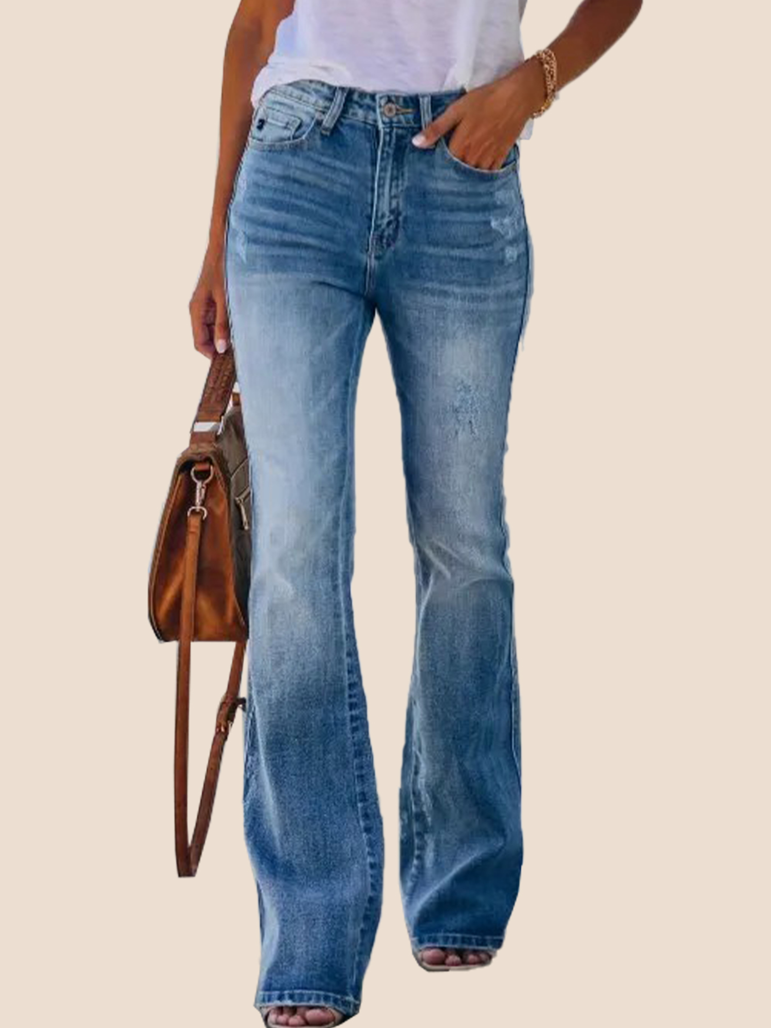 14-2-9 High-rise Stretch Flared Jeans - Image 1