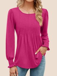 Women's Pleated Puff Long Sleeve Tunic Tops (Buy 2 Free Shipping) - Image 2