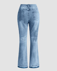 90s Vintage Button Up High Waist Flare Jeans - Image 8