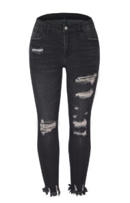 Washed Frayed Fringed Jeans - Image 11