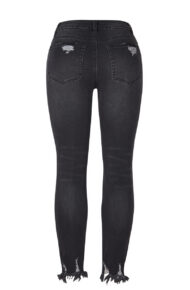 Washed Frayed Fringed Jeans - Image 12