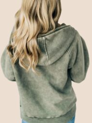Women's 3/4 Zip Acid Washed Hoodie (Buy 2 Free Shipping) - Image 2