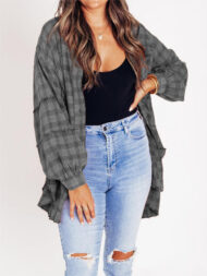 Women's Mineral Washed Button Down Plaid Flannel Shirt (Buy 2 Free Shipping) - Image 18