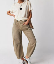 High Stretch Mid-Rise Barrel Jeans Fashion Wide Leg Shape (Buy 2 Free Shipping) - Image 16