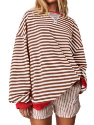 Women's Striped Oversized Sweatshirt (Buy 2 Free Shipping) - Image 6
