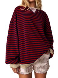 Women's Striped Oversized Sweatshirt (Buy 2 Free Shipping) - Image 7