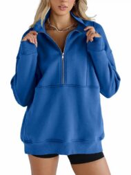 Women's Half Zip Oversized Sweatshirt with Pockerts (Buy 2 Free Shipping) - Image 4