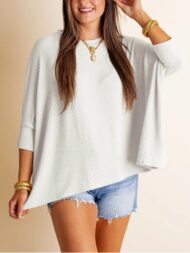 Women's Oversized Half Sleeve Ribbed Top (Buy 2 Free Shipping) - Image 4
