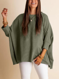 Women's Oversized Half Sleeve Ribbed Top (Buy 2 Free Shipping) - Image 5