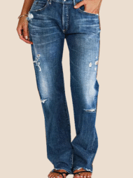 Ripped Low Waist Straight Leg Jeans(Buy 2 Free Shipping) - Image 2