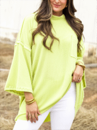 Oversize High Neck Urban Ribbed Tunic (Buy 2 Free Shipping) - Image 15