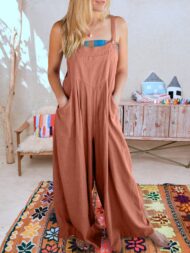 Sleeveless Wide Leg Jumpsuit with Pockets (Buy 2 Free Shipping) - Image 3