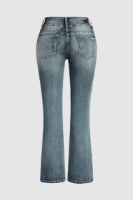 Vintage Button Mid Rise Flared Jeans - Image 12