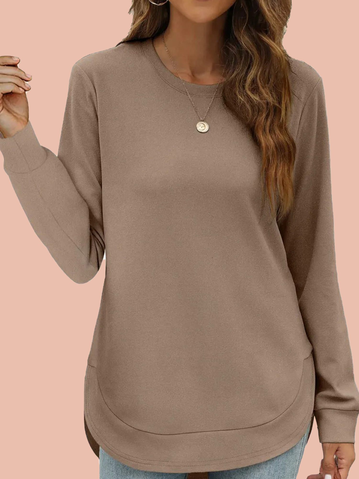 4-2-20 Women's High Low Curved Hem Tops (Buy 2 Free Shipping) - Image 1