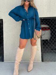 Satin Covered Nights Romper Dress Set (Buy 2 Free Shipping) - Image 18