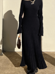 Fall New Sleeved Knit Midi Dress (Buy 2 Free Shipping) - Image 22