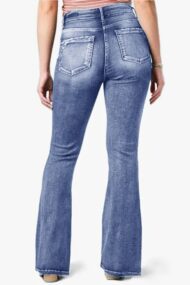 Vintage Button Mid Rise Flared Jeans - Image 6