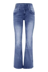 Vintage Button Mid Rise Flared Jeans - Image 8