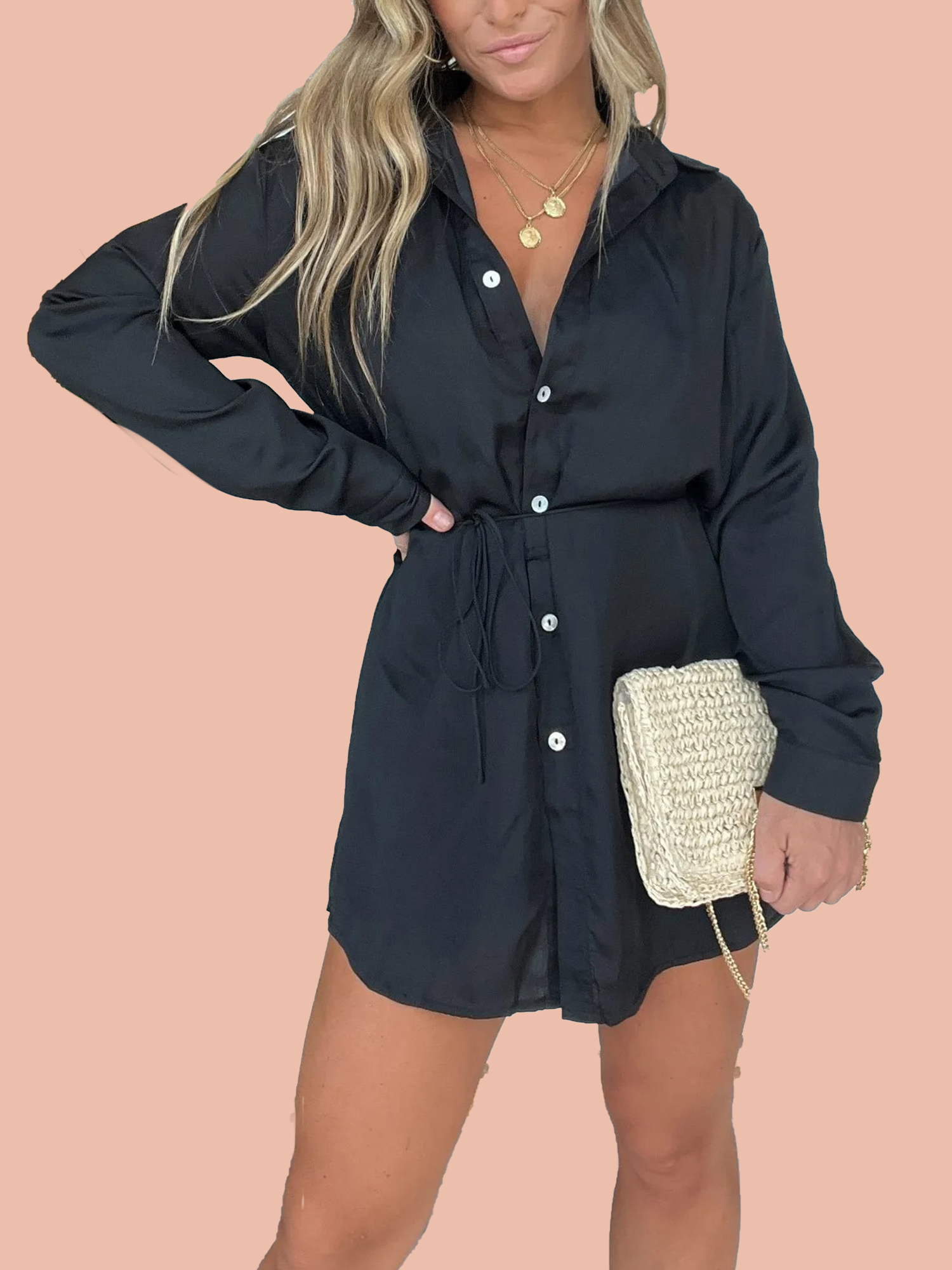 5-2 Satin Covered Nights Romper Dress Set (Buy 2 Free Shipping) - Image 1