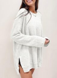 Women's Oversized Waffle Knit Top (Buy 2 Free Shipping) - Image 9
