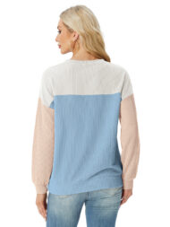 Women's Crewneck Color Block Ribbed Tops (Buy 2 Free Shipping) - Image 5
