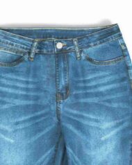 Ladies Flared High Waist Denim Button Stretch Trousers - Image 18