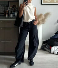 High Stretch Mid-Rise Barrel Jeans Fashion Wide Leg Shape (Buy 2 Free Shipping) - Image 15
