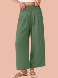 Women's Smocked Waist Wide Leg Palazzo Pants (Buy 2 Free Shipping) - Image 2