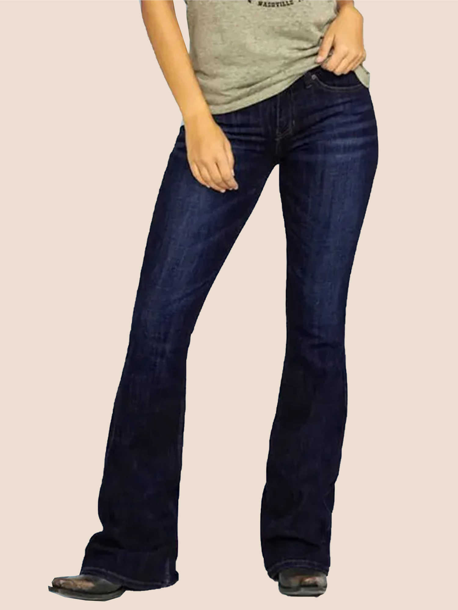 6-473 Women's Mid Waist Retro Bootcut Pants (Buy 2 Free Shipping) - Image 1