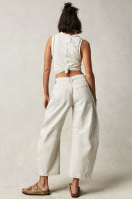 High Stretch Mid-Rise Barrel Jeans Fashion Wide Leg Shape (Buy 2 Free Shipping) - Image 10