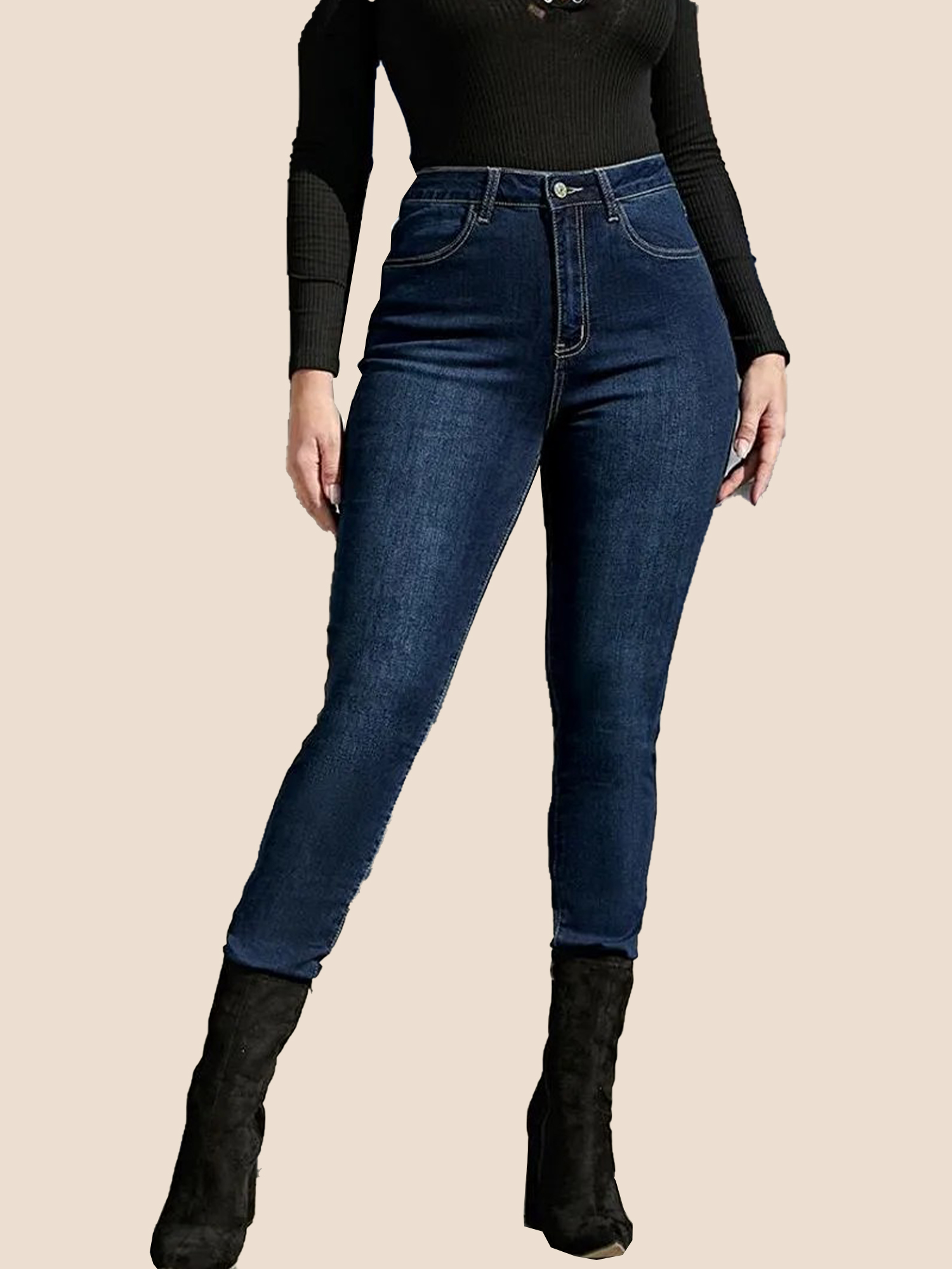 7-305 Elastic High Rise Skinny Jeans - Image 1